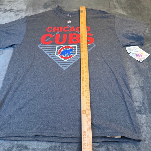 Majestic Chicago Cubs T Shirt Gray Baseball Graphic Tee Mens Extra Large NWT - Picture 8 of 9